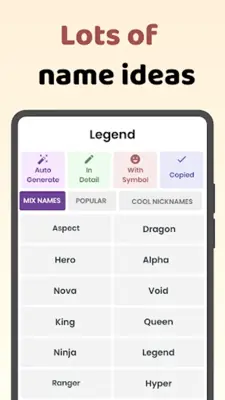 Name style Nickname Generator android App screenshot 3