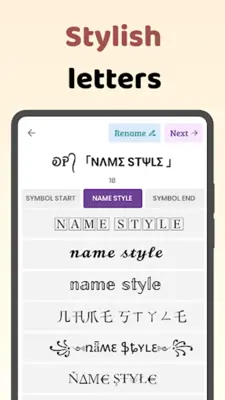 Name style Nickname Generator android App screenshot 6